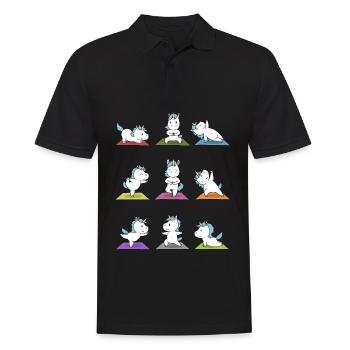 Cadeau de méditation yoga licorne Yogi Namaste - Polo Homme - noir - Devant - Kai (181cm)