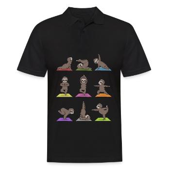 Yoga Sloth Meditation Yogi Namaste Gift - Men's Polo Shirt - black - Front - Kai (181cm)