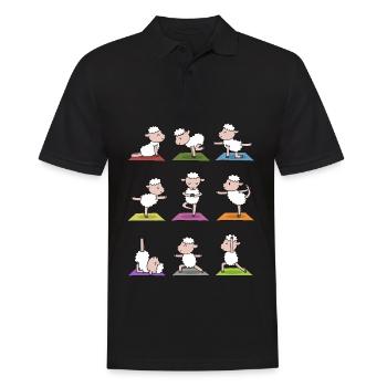 Yoga Sheep Meditation Yogi Namaste Gift - Men's Polo Shirt - black - Front - Kai (181cm)