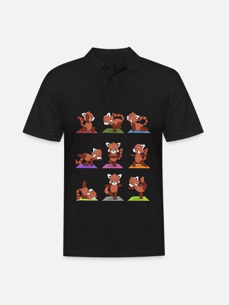 Yoga Roter Panda Meditation Yogi Namaste Geschenk - Männer Poloshirt - Schwarz