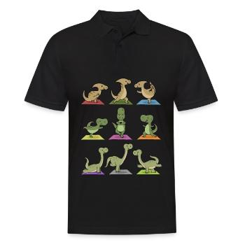 Yoga Dinosaur Meditation Yogi Namaste Gift - Men's Polo Shirt - black - Front - Kai (181cm)