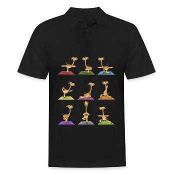 Yoga giraffe meditation yogi namaste gift - Men's Polo Shirt - black - Front - Kai (181cm)