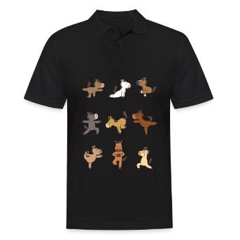 Yoga Pferd Meditation Yogi Namaste Geschenk - Männer Poloshirt - Schwarz - Vorne - Kai (181cm)
