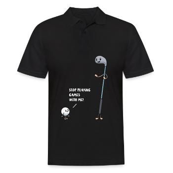 Golf vs Ball Stop Playing Games with me! Golfer - Men's Polo Shirt - black - Front - Kai (181cm)