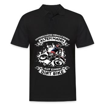 Ne jamais sous-estimer un vieil homme sur Dirtbike - Polo Homme - noir - Devant - Kai (181cm)