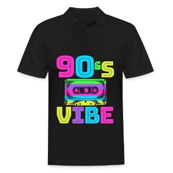 90s Vibe - Retro Vintage 90s Music Gift - Men's Polo Shirt - black - Front - Kai (181cm)