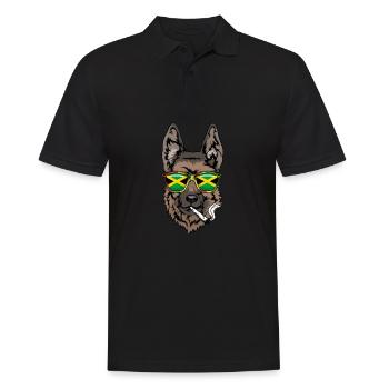 Cadeau festival reggaeton de chien de berger reggae - Polo Homme - noir - Devant - Kai (181cm)