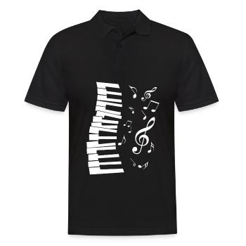 Klavier Musiker Flügel Piano Noten Geschenk - Männer Poloshirt - Schwarz - Vorne - Kai (181cm)