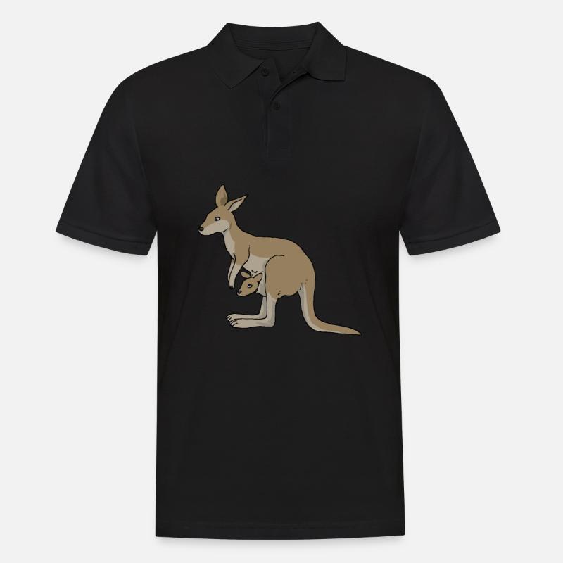 Känguru - Männer Poloshirt - Schwarz