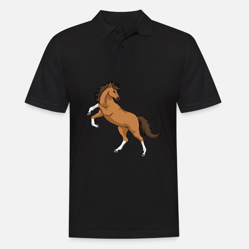 Pferd - Männer Poloshirt - Schwarz