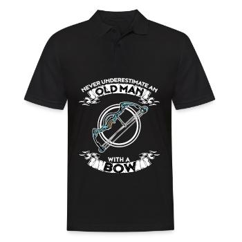 Unterschätze nie einen alten Mann mit einem Bogen - Männer Poloshirt - Schwarz - Vorne - Kai (181cm)