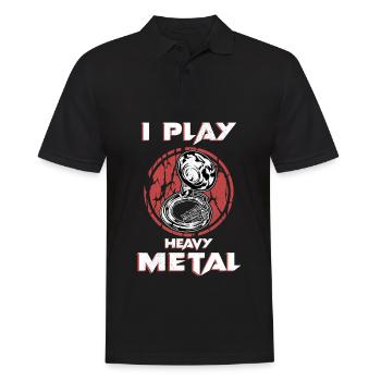 I Play Heavy Metal Shirt Sousaphon Big Band Tuba - Männer Poloshirt - Schwarz - Vorne - Kai (181cm)
