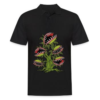Venus Flytrap Shirt Carnivorous Plant - Men's Polo Shirt - black - Front - Kai (181cm)