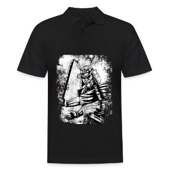 Chemise de guerrier samouraï rétro 7 vertus japon - Polo Homme - noir - Devant - Kai (181cm)