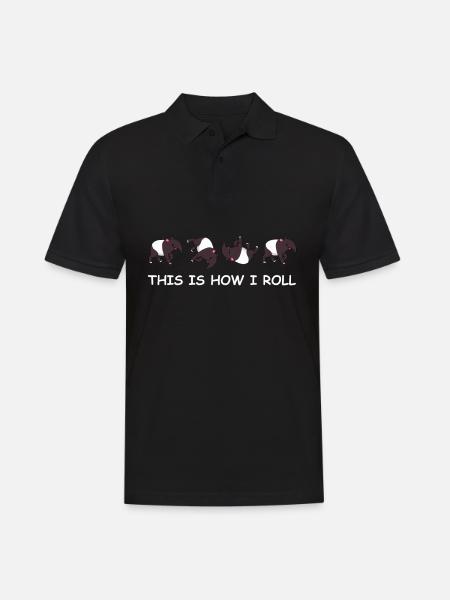 Schabracken-Tapir Tshirt This Is How I Roll Tapir - Männer Poloshirt - Schwarz