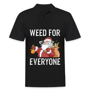 Weed Shirt Cannabis Weihnachten Marijuana Kiffer - Männer Poloshirt - Schwarz - Vorne - Kai (181cm)