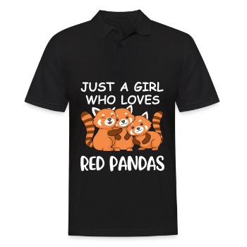 Red Panda Geschenk Mädchen Frauen Roter Panda - Männer Poloshirt - Schwarz - Vorne - Kai (181cm)