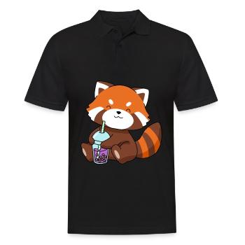 Red Panda Bubble Tea Geschenk Boba Tea Roter Panda - Männer Poloshirt - Schwarz - Vorne - Kai (181cm)