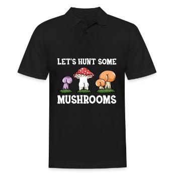 Mushrooms Collecting Fungi Mushroom Pickers Forest Morels Mushroom - Men's Polo Shirt - black - Front - Kai (181cm)