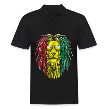 Rasta Löwe Sonnenbrille Rastafarian Reggae Musik L - Männer Poloshirt - Schwarz - Vorne - Kai (181cm)