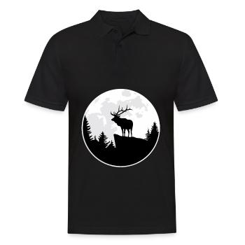 Orignal Gift Deer Wild Nature Forest Deer - Polo Homme - noir - Devant - Kai (181cm)