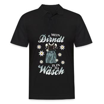 Mei Dirndl is in da Wäsch - Männer Poloshirt - Schwarz - Vorne - Kai (181cm)