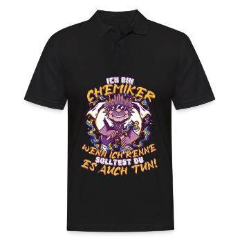 Ich bin Chemiker wenn ich renne solltest du auch! - Männer Poloshirt - Schwarz - Vorne - Kai (181cm)