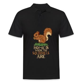 Squirrel Lover Gift Woman Squirrel - Men's Polo Shirt - black - Front - Kai (181cm)