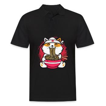 Nouilles japonaises Ramen Cadeau Kawaii Chat - Polo Homme - noir - Devant - Kai (181cm)