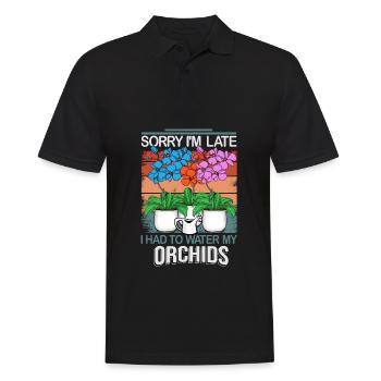 Orchidee Geschenk Frauen Blumen Gärtner Floristin - Männer Poloshirt - Schwarz - Vorne - Kai (181cm)