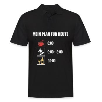 Mein Plan Apres Ski | Snowboard Wein Spruch - Männer Poloshirt - Schwarz - Vorne - Kai (181cm)