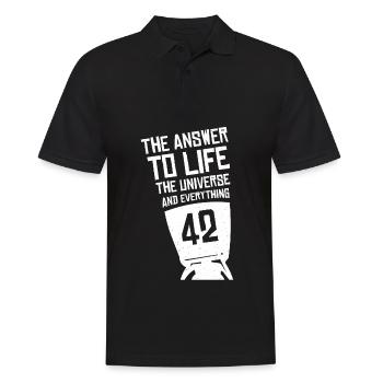 42 Is The Answer Antwort Auf Alles Leben Universum - Männer Poloshirt - Schwarz - Vorne - Kai (181cm)