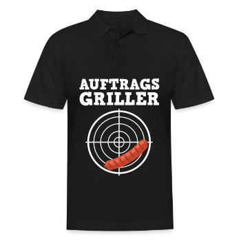 Auftragsgriller Grillkönig - Männer Poloshirt - Schwarz - Vorne - Kai (181cm)