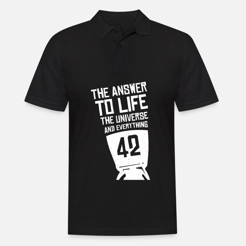 Antwort 42 - Männer Poloshirt - Schwarz