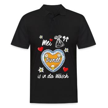 Dirndl - Männer Poloshirt - Schwarz - Vorne - Kai (181cm)