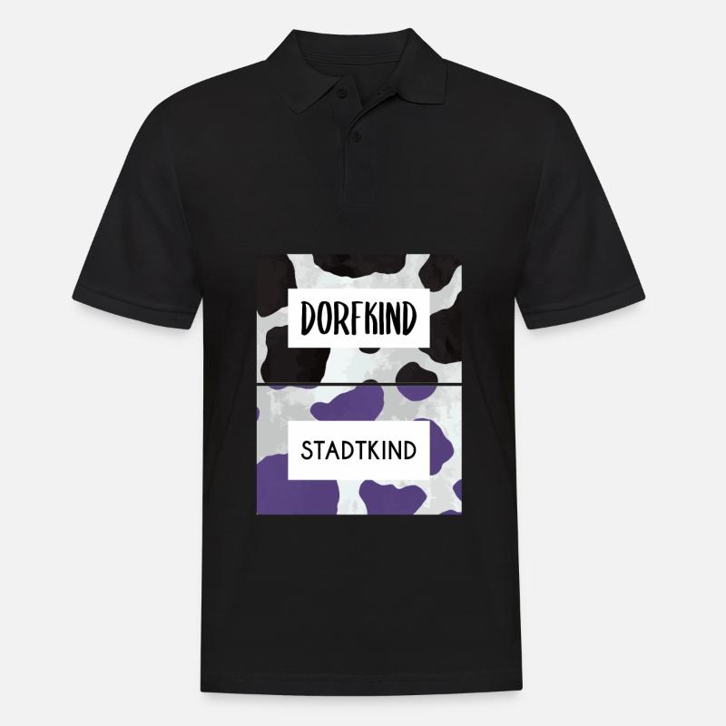 Dorfkind Stadtkind - Männer Poloshirt - Schwarz