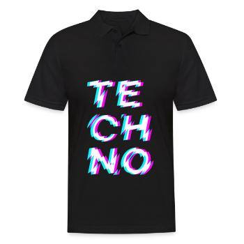 Techno Rave - Men's Polo Shirt - black - Front - Kai (181cm)