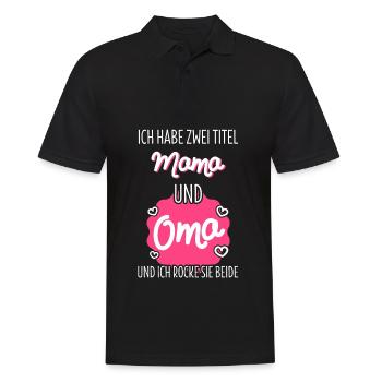 Deux titres maman grand-mère - Polo Homme - noir - Devant - Kai (181cm)