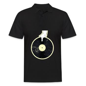 Vinyl Schallplatte - Männer Poloshirt - Schwarz - Vorne - Kai (181cm)