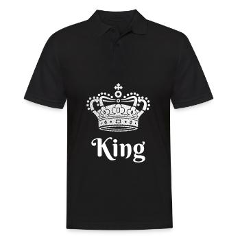 King Queen Partnerlook - Männer Poloshirt - Schwarz - Vorne - Kai (181cm)
