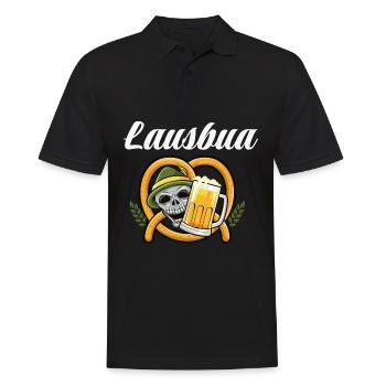 Lausbua Lederhosen - Männer Poloshirt - Schwarz - Vorne - Kai (181cm)