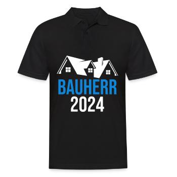 Bauherr 2024 Hausbau Neubau Baustelle Richtfest - Männer Poloshirt - Schwarz - Vorne - Kai (181cm)