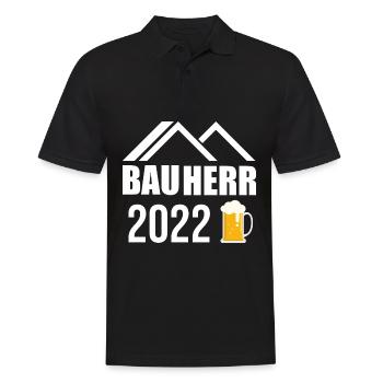 Bauherr Bier Hausbau Eigenheim Richtfest 2022 - Männer Poloshirt - Schwarz - Vorne - Kai (181cm)