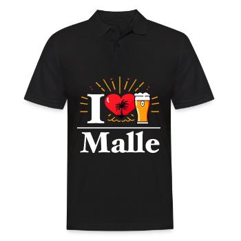 I Love Malle Mallorca Urlaub Bier Alkohol Urlaub - Männer Poloshirt - Schwarz - Vorne - Kai (181cm)
