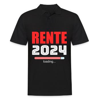 Rentner 2024 Ruhestand 2024 Der Countdown läuft - Männer Poloshirt - Schwarz - Vorne - Kai (181cm)