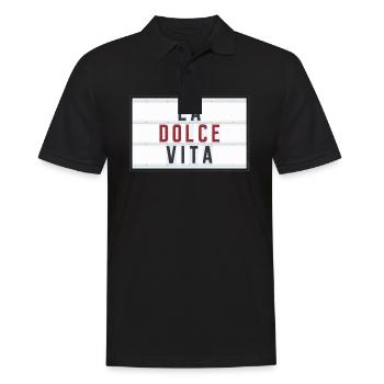 LA DOLCE VITA - RED - Männer Poloshirt - Schwarz - Vorne - Kai (181cm)
