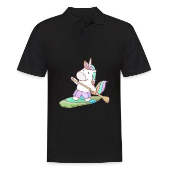 Stand up paddler stand up paddling unicorn licorne - Polo Homme - noir - Devant - Kai (181cm)