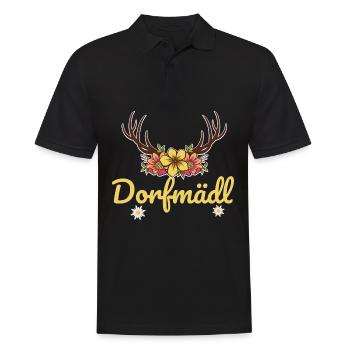 Dorfmädel Dorfmädchen Dorf Dorfmädl Damen - Männer Poloshirt - Schwarz - Vorne - Kai (181cm)