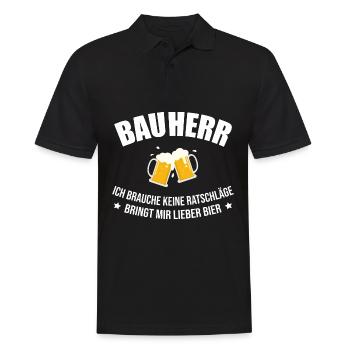 Bauherr Bier Hausbau Eigenheim Richtfest 2022 - Männer Poloshirt - Schwarz - Vorne - Kai (181cm)