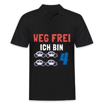 Kindergeburtstag Polizist 4 Jahre Kinder Polizei - Männer Poloshirt - Schwarz - Vorne - Kai (181cm)